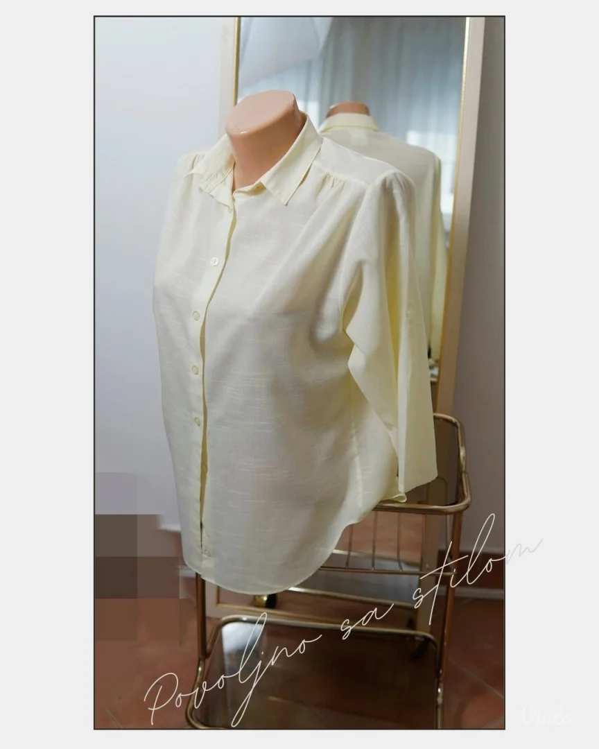 3.4. Lagana elegantna krem L košulja