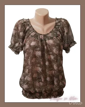 3.3. Lagana cvetna braon bluza Okay XL
