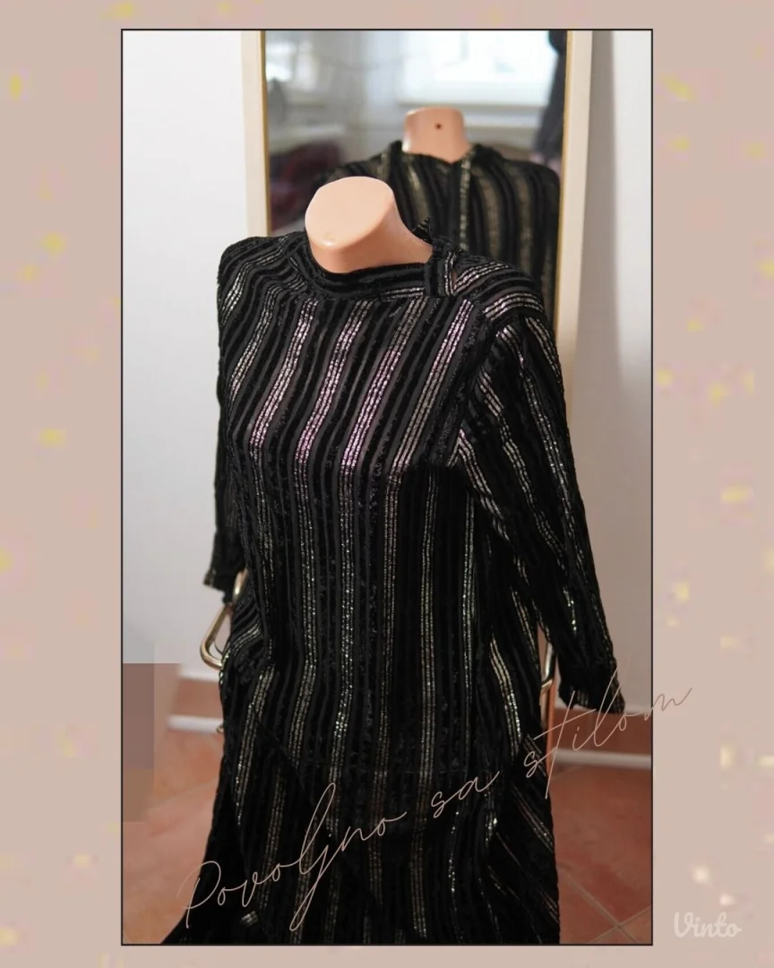 1.5. Svečana unikatna crna haljina L