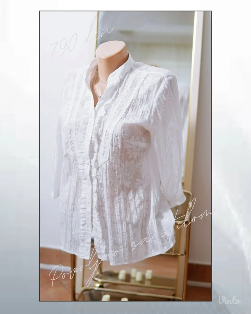 3.4. Yessica C&A bela čipkana L bluza