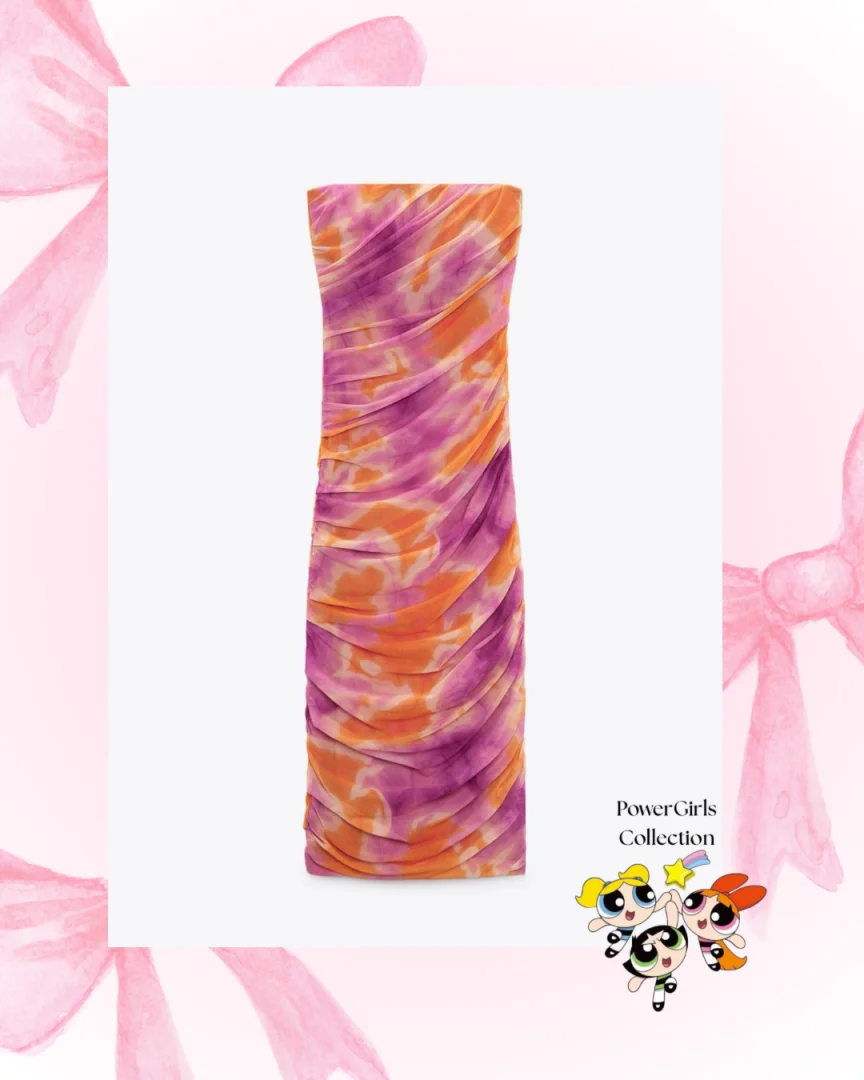 Zara haljina od tila sa dezenom