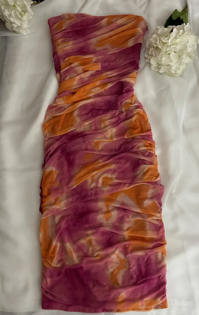 Zara haljina od tila sa dezenom