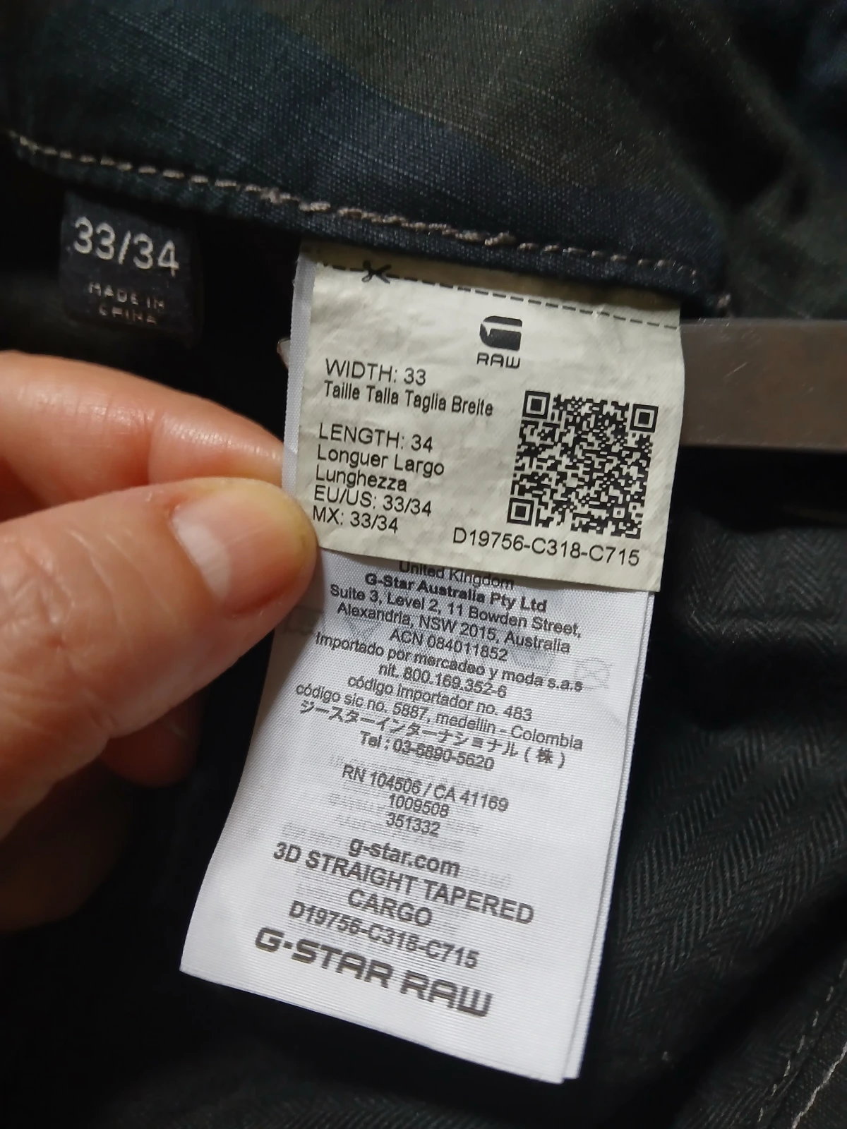 G-star RAW ROVIC ZIP 3D straght tapered cargo pants