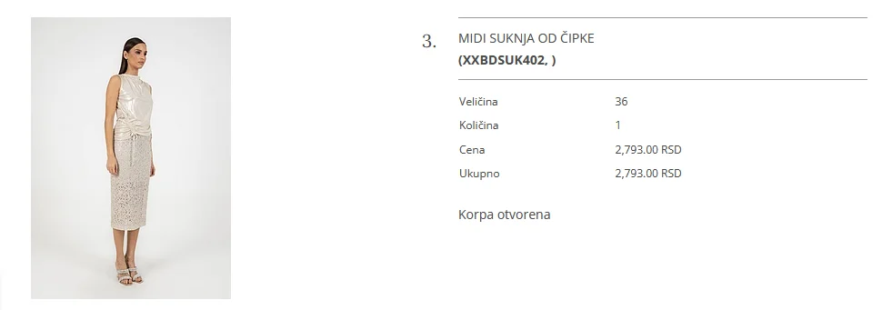 PS Fashion midi suknja od čipke