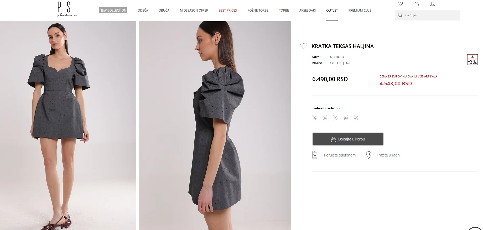 PS Fashion kratka teksas haljina