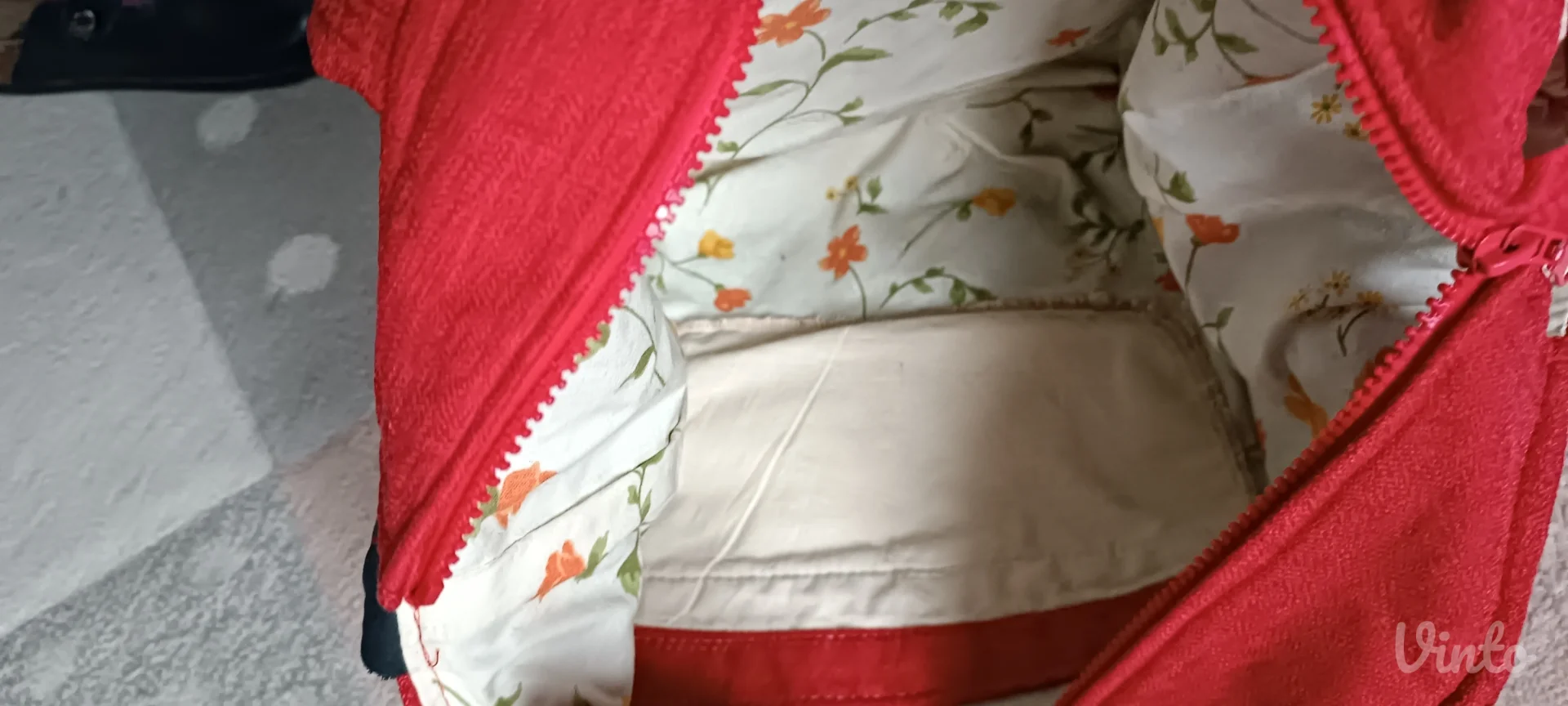 Crven velika platnena tašna,1x nošena