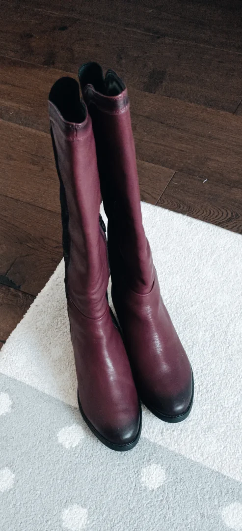 Burgund kožne vrhunske čizme,40, sniženo