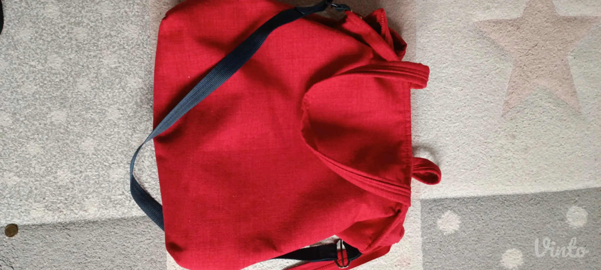 Crven velika platnena tašna,1x nošena