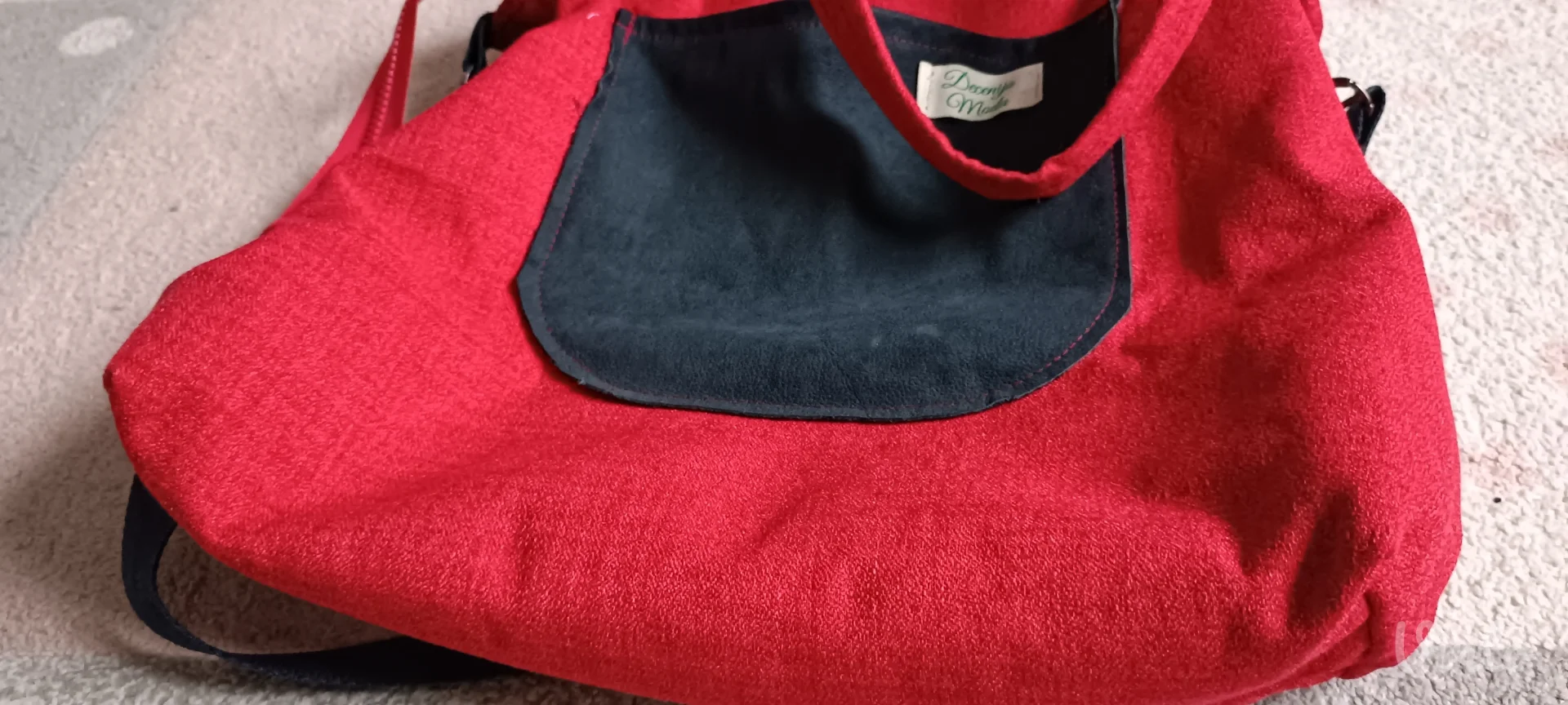 Crven velika platnena tašna,1x nošena