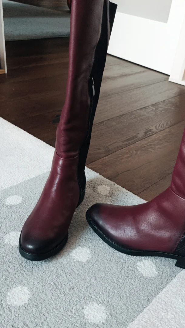 Burgund kožne vrhunske čizme,40, sniženo
