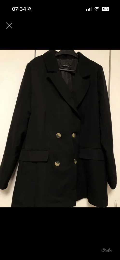 Crni ženski sako blejzer Trendyol