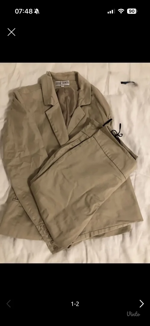 Bež ženski komplet – sako i pantalone