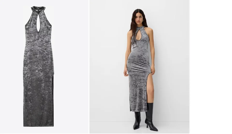 Bershka plišana haljina sa etiketom L