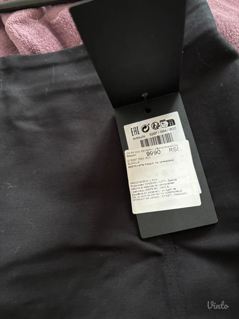 massimo dutti pamučna pencil suknja sa etiketom