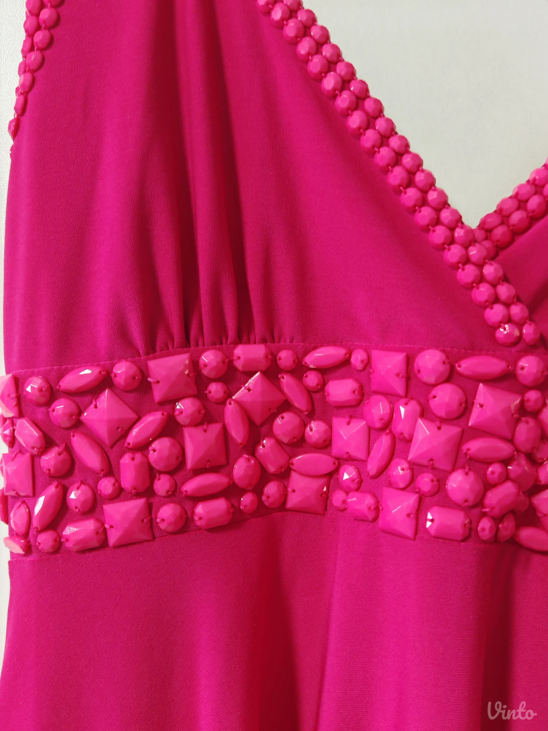 Pink/ciklama haljina mokra likra