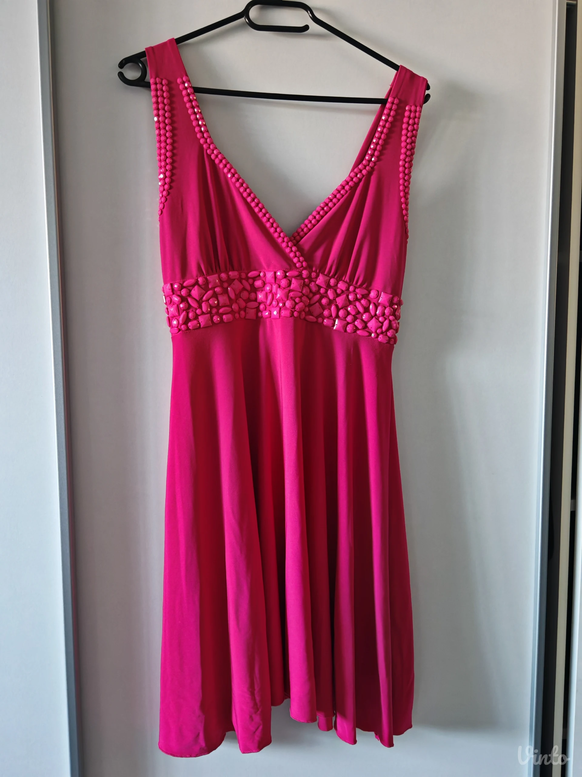 Pink/ciklama haljina mokra likra