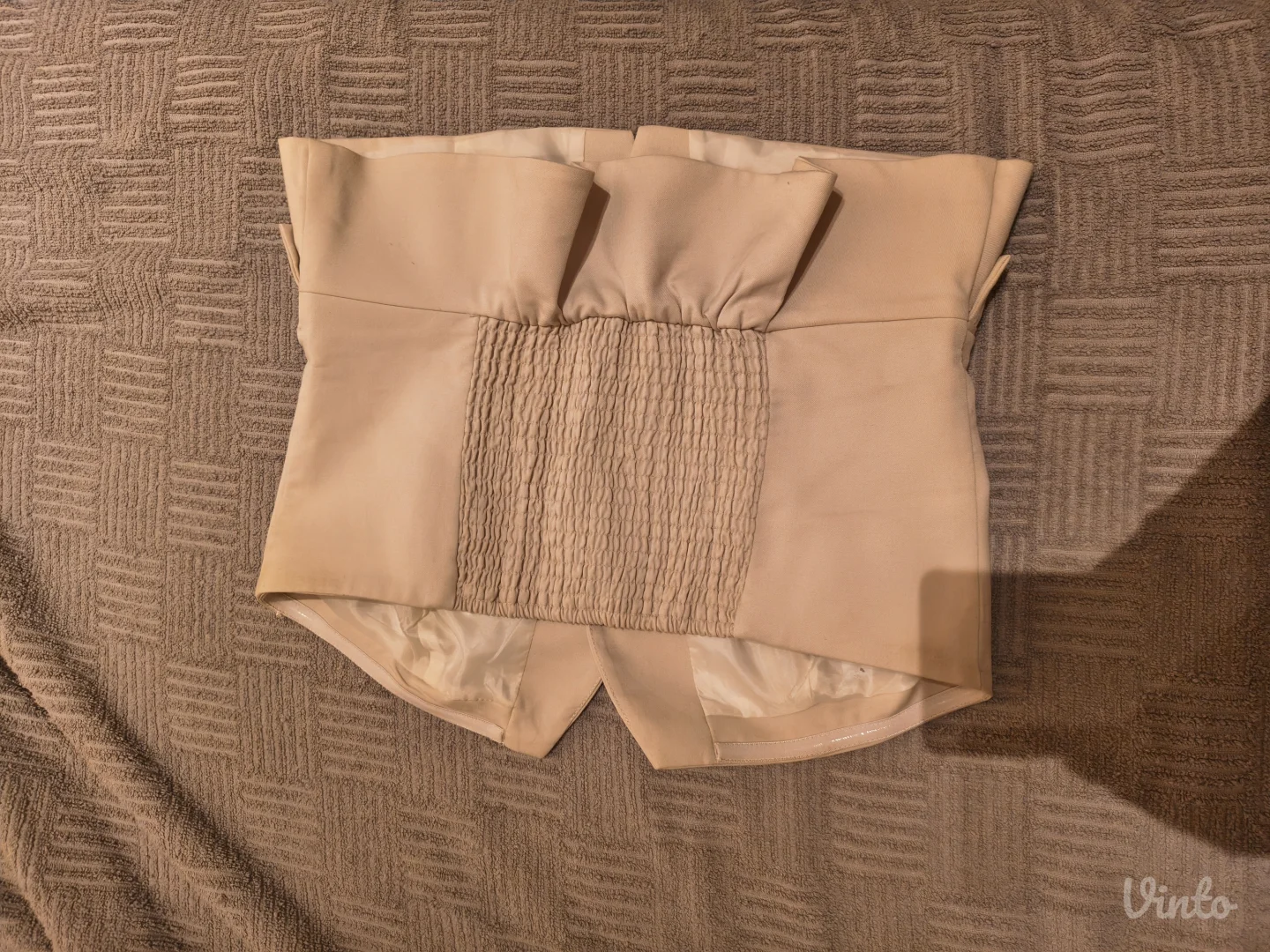 Krem poslovni top bez rukava