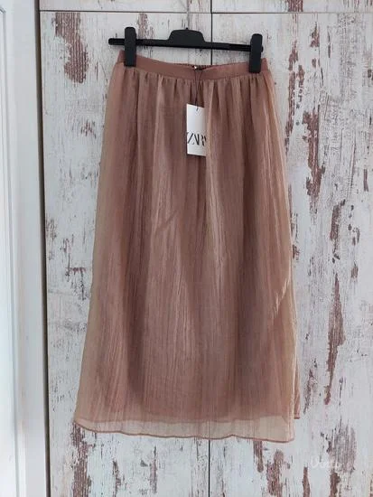 Zara midi roze suknja