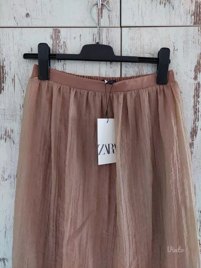Zara midi roze suknja
