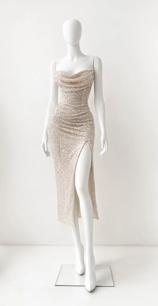 Rozikasta sljokicava haljina UNI bledo roze