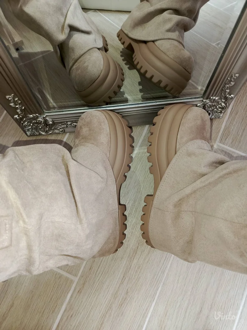 Čizme velura bež    br 38