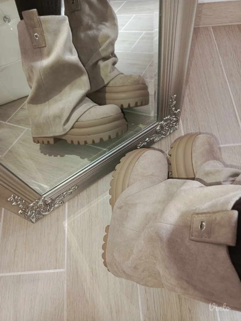 Čizme velura bež    br 38