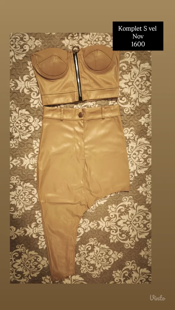 Komplet eko koža bež