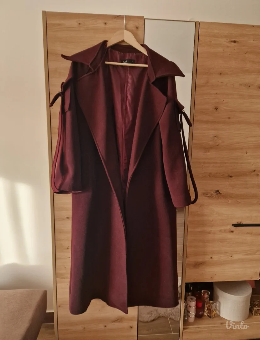 Burgundy dugački kaput