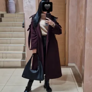 Burgundy dugački kaput