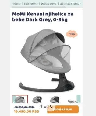 MoMi Kenani njihalica za bebe Dark Grey