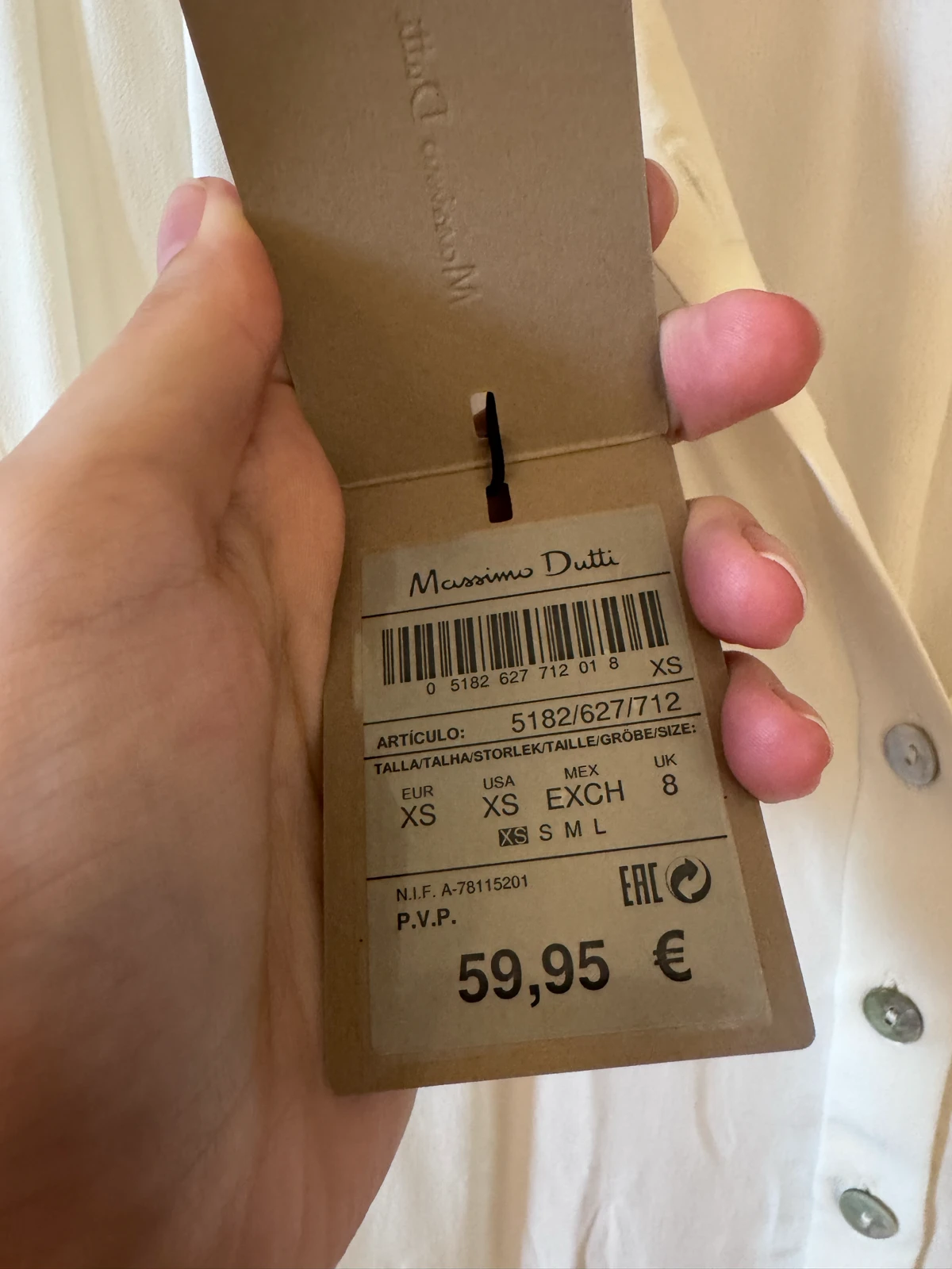 NOVO SA ETIKETOM Massimo Dutti bela bluza vel XS
