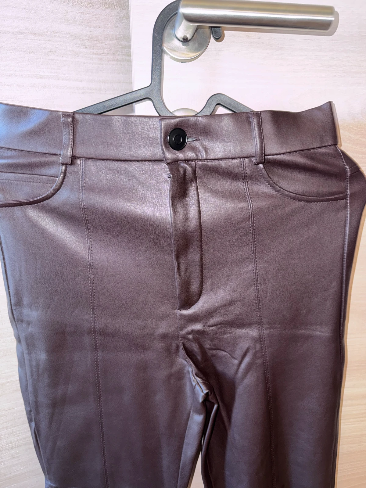 ZARA bordo kožne helanke vel S