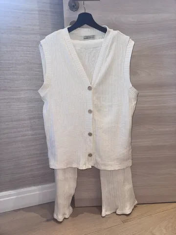 PULL&BEAR beli pleteni komplet S