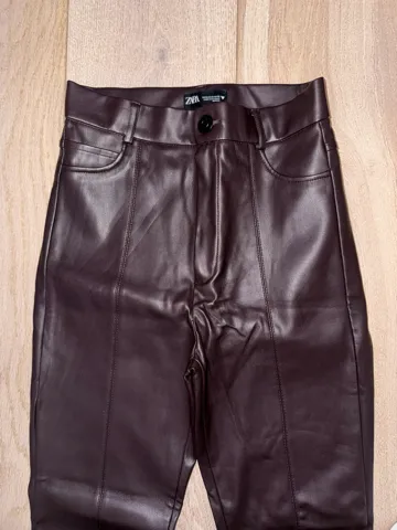 ZARA bordo kožne helanke vel S