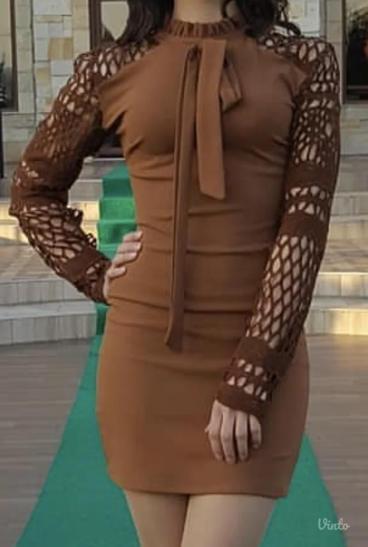 Kratka braon haljina