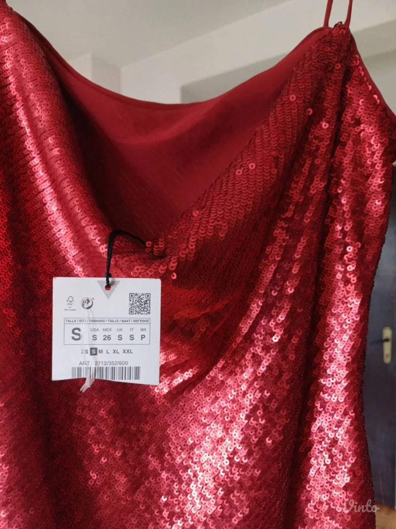 Nova Zara sljokicasta mini haljina na bretele S