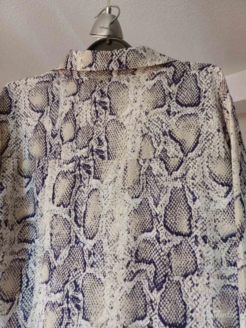 Midi dugacka haljina dugih rukava sa zmijskim printom L