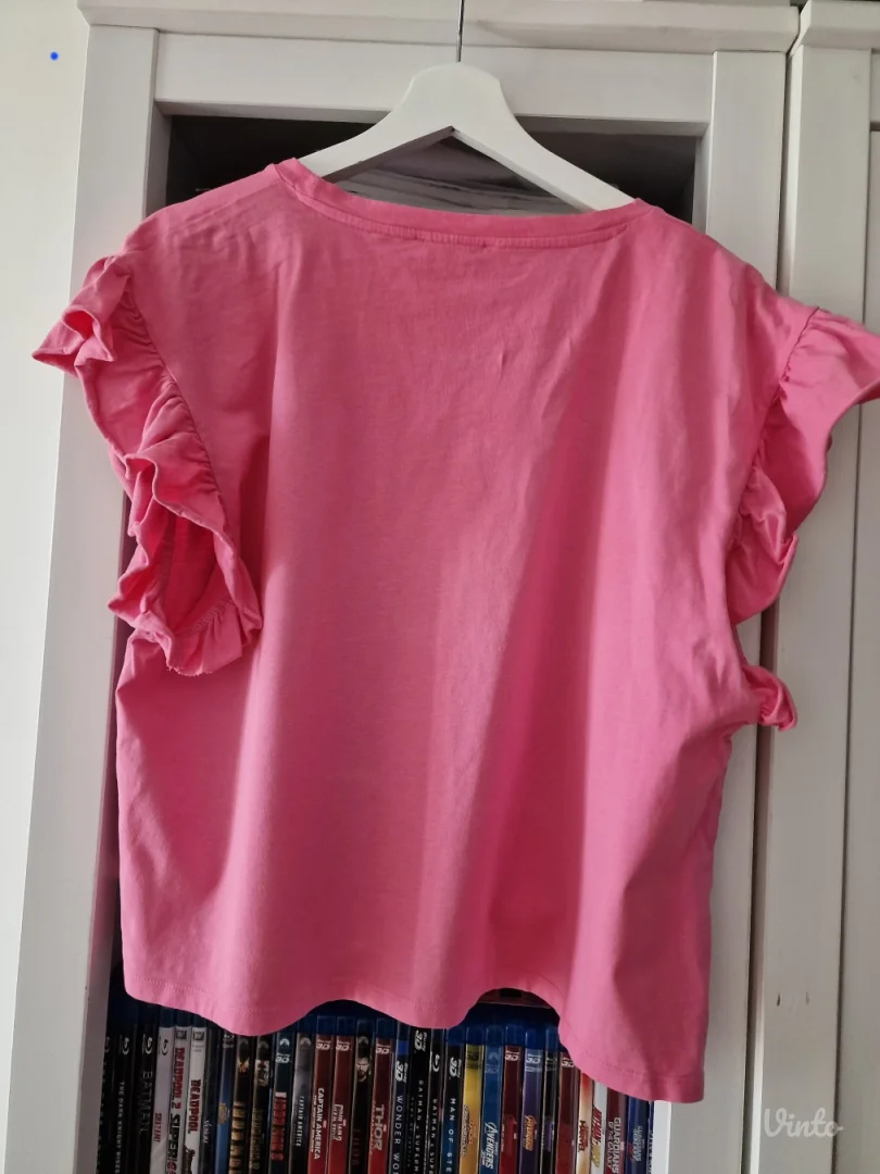 Kao nova Zara pink roze majica sa karnerima L