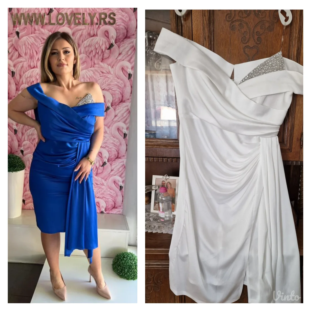 Nova elegantna svecana bela haljina sa etiketom XL