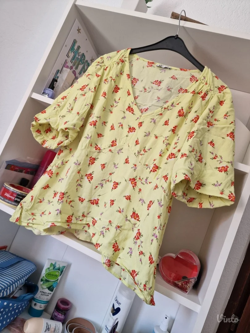 Cubus jarko zuta cvetna viskozna bluza L, XL