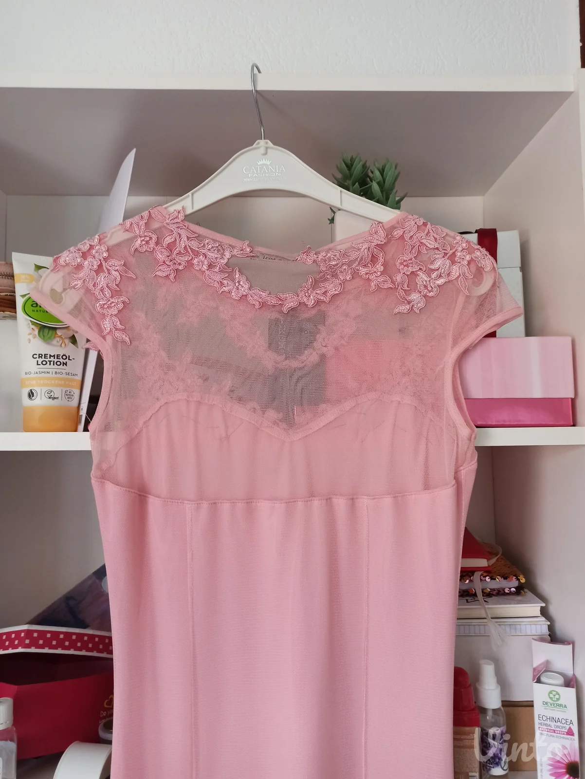 Nova svetlo roze duga svecana elegantna haljina sa etiketom S