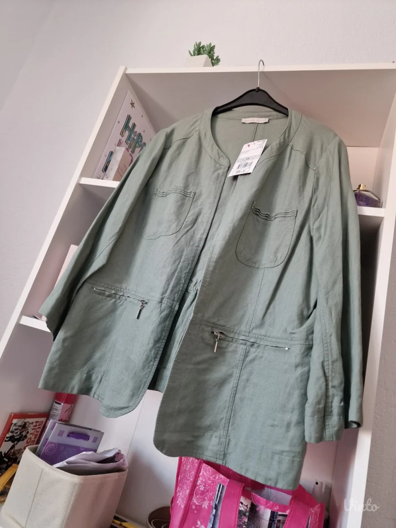 Novi Armand Thiery mint zeleni laneni letnji blejzer