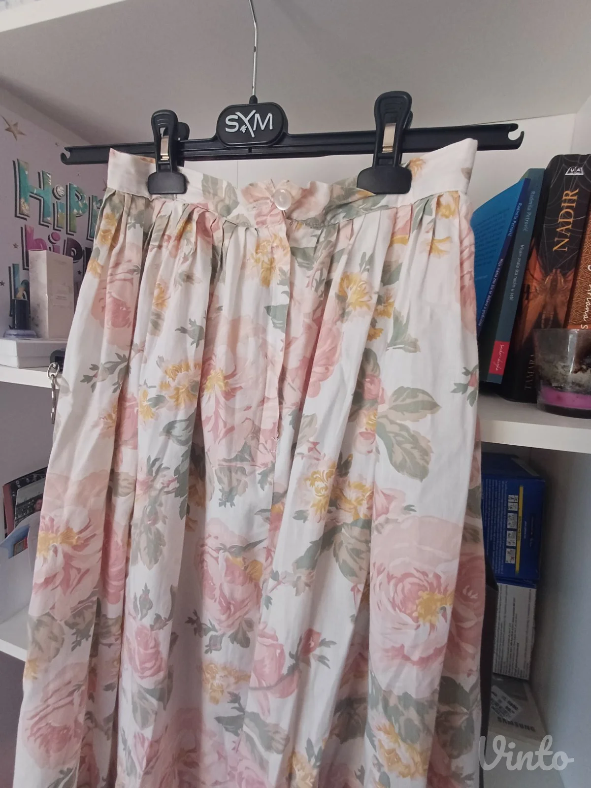 Vintage retro cvetna romanticna dugacka suknja
