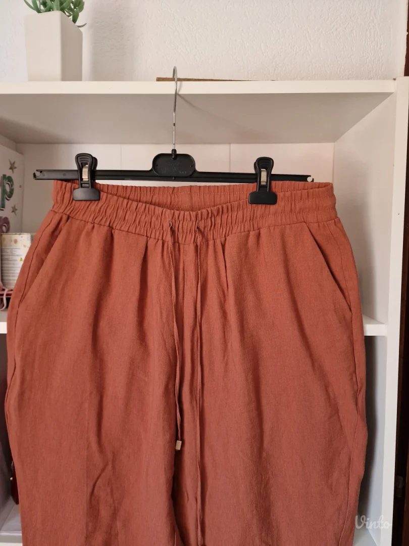 Lc Waikiki cigla narandzaste letnje duboke pantalone 42 XL