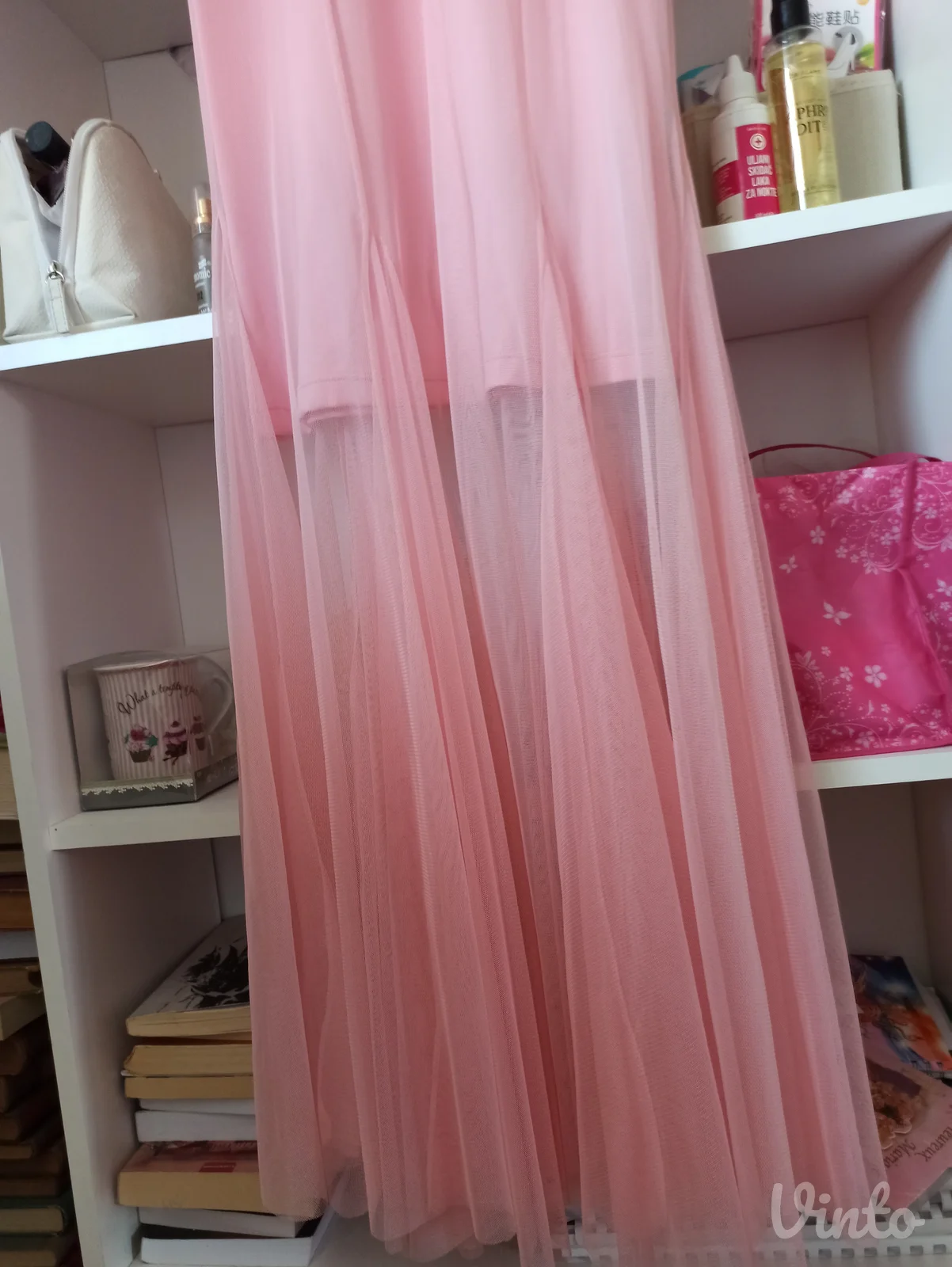 Nova svetlo roze duga svecana elegantna haljina sa etiketom S