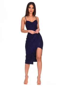 Nova teget elegantna midi svecana haljina Ax Paris
