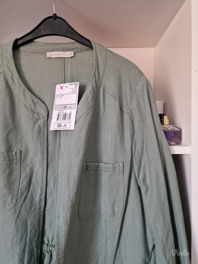 Novi Armand Thiery mint zeleni laneni letnji blejzer