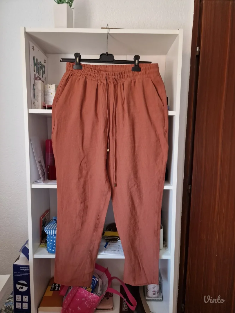 Lc Waikiki cigla narandzaste letnje duboke pantalone 42 XL