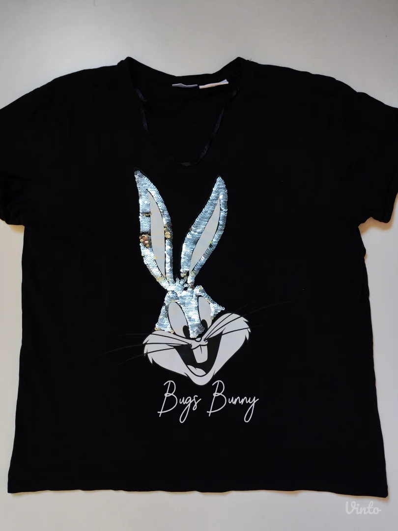 Crna majica sa šljokicama – Bugs Bunny