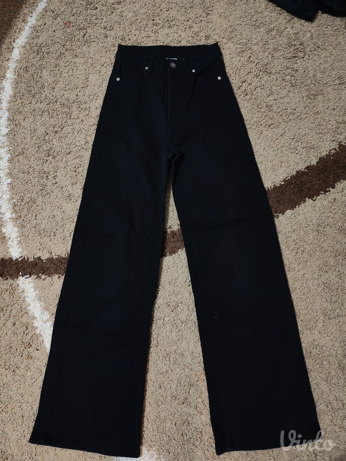 Crne duboke wide-leg farmerke